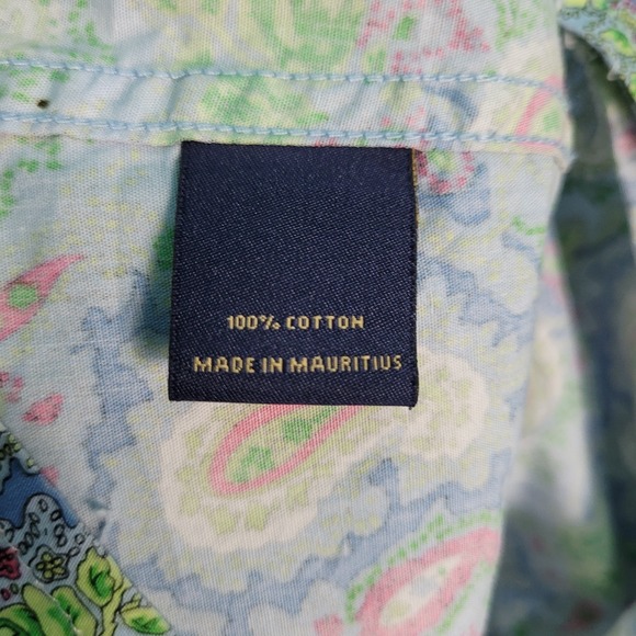 Cremieux Shirt Men's Large Blue Paisley Pearl Snap Premium Denim Button Down L/S - Picture 12 of 12